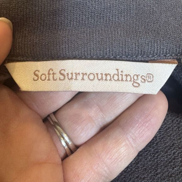 Soft Surroundings Embroidered Jacket Cardigan Small Gray Military Grunge Goth - Picture 10 of 12